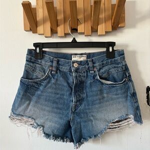 We The Free Blue Denim Cutoff Shorts